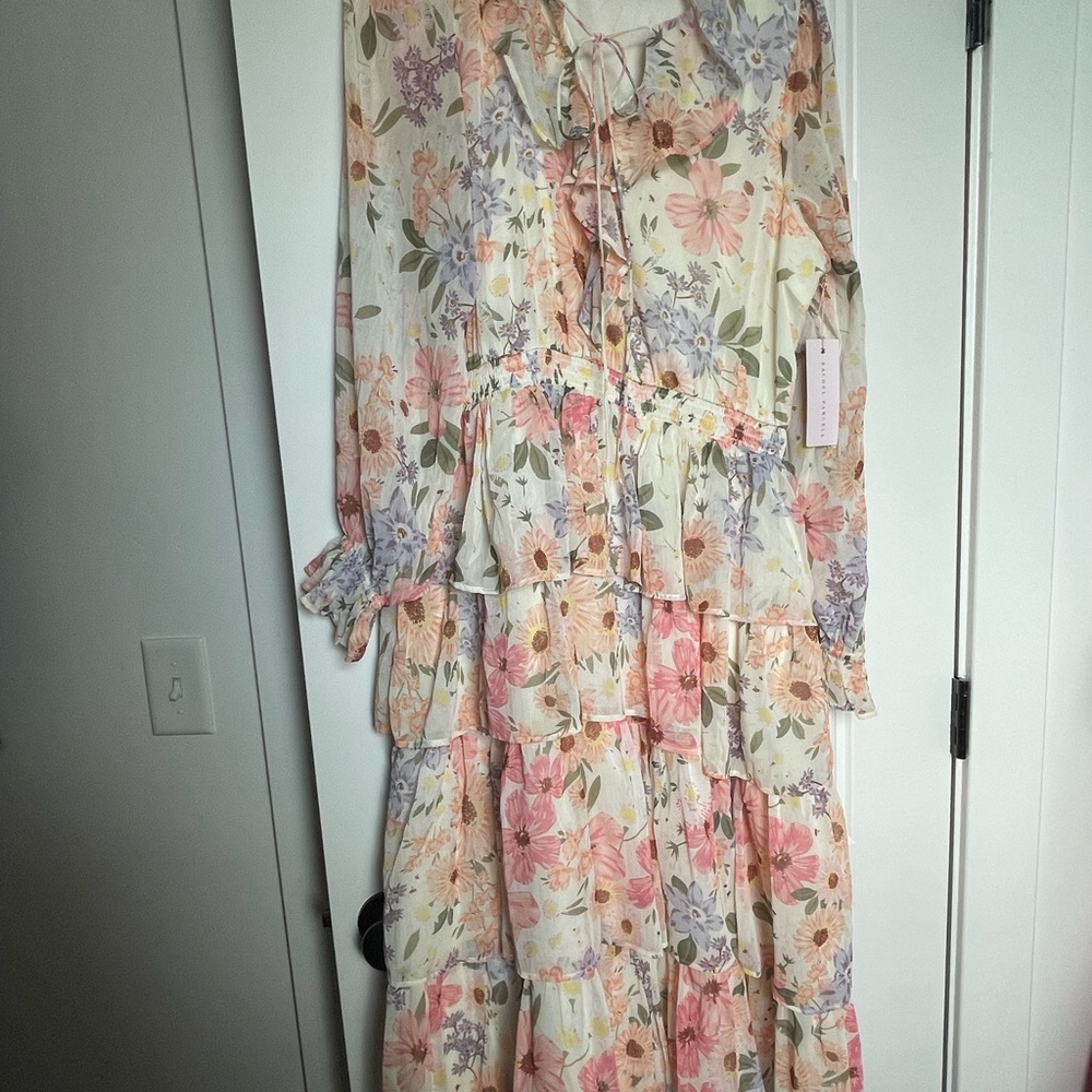 NWT Rachel Parcell 2023 Botanical Floral Ruffle Dress